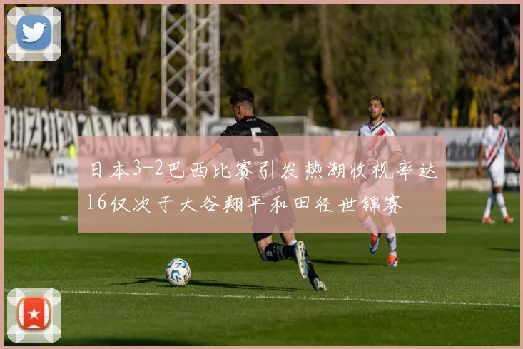 日本3-2巴西比赛引发热潮收视率达16仅次于大谷翔平和田径世锦赛